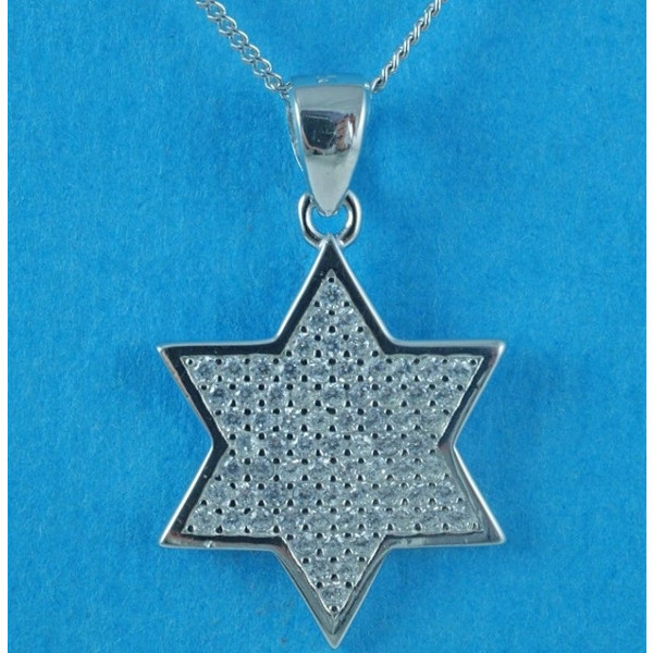 Davidsstjärnan Äkta 925 Sterling Silver Halsband