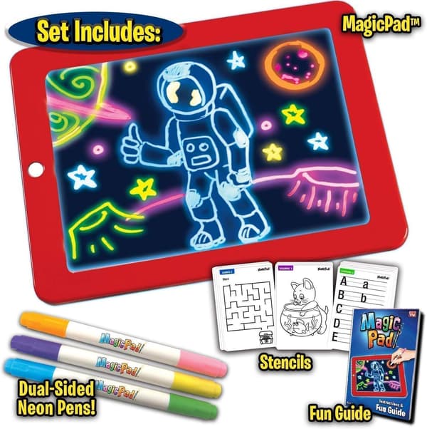 Strålningsfri Magic Pad Light Up LED Board .Rita Radera Repetera Blue