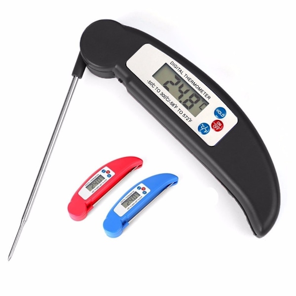 Grilltermomter - Digital Termometer i Vikbar Design Silver