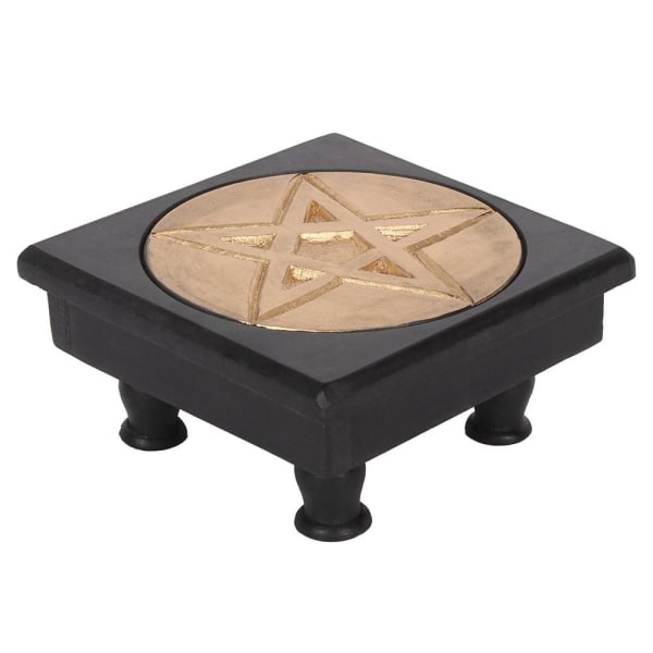 pentagram altare liten bord i trä