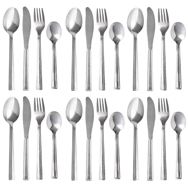 Bestick Set 24 Delar För 6 Personer . Rostfritt