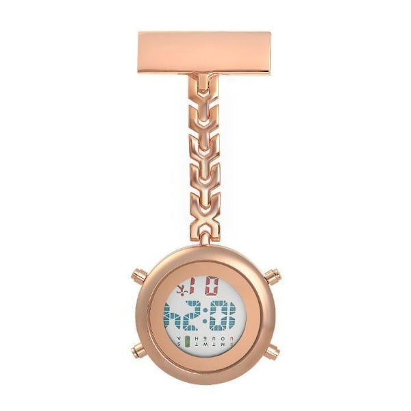 Digital Sjuksköterskeklocka m Belysning Alarm mm . Vårdklocka LJUS ROSE-GULD