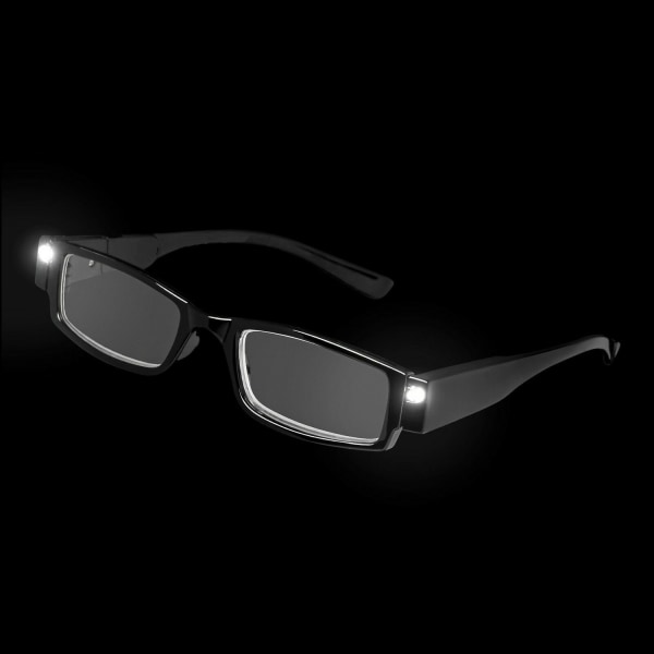 Læsebriller Med LED-lampe i etui. Dag nat Styrka +1,50