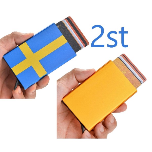 2 kpl Pop Up -korttikotelo. Ruotsin lippu tai oranssi 1st Orange + 1st Sverige Flagga