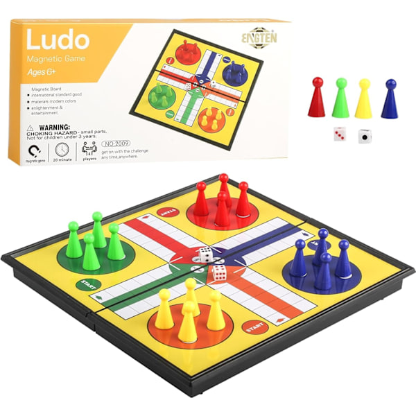 Sällskap Magnetisk Vikbart  Ludo Spel