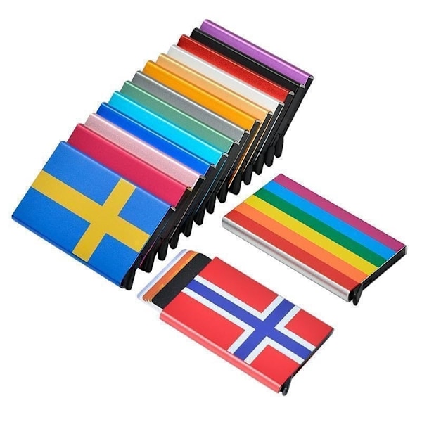 Korthållare med RFID-skydd . Pop-up Red