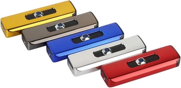 USB Uppladdningsbar Cigarettändare Vindskyddad m Presentförpackning – 5 Färger Silver grey