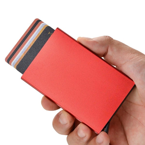 Kortholder med RFID-beskyttelse. Pop op. 15 forskellige farver - rosa guld Rosaguld