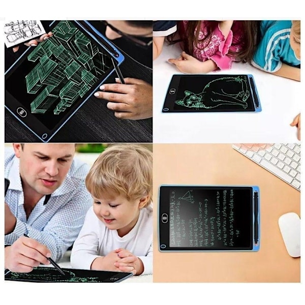 Strålningsfri LCD 8.5" Ritplatta Skrivplatta.Rita Radera Repetera Svart