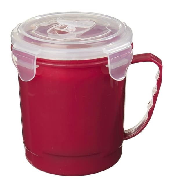 Soppmugg Mikrovågsugn m Handtag, Lock o Ventilationslock Grön