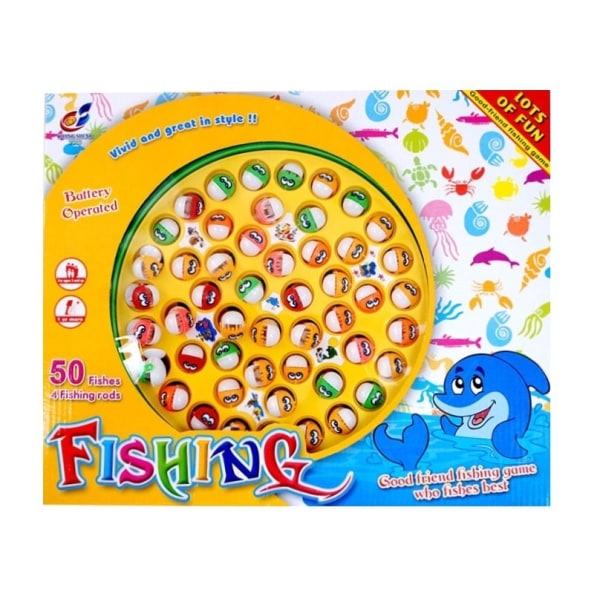 Flott brettspill fiskespill med 50 fisk og 4 spillere Multicolor