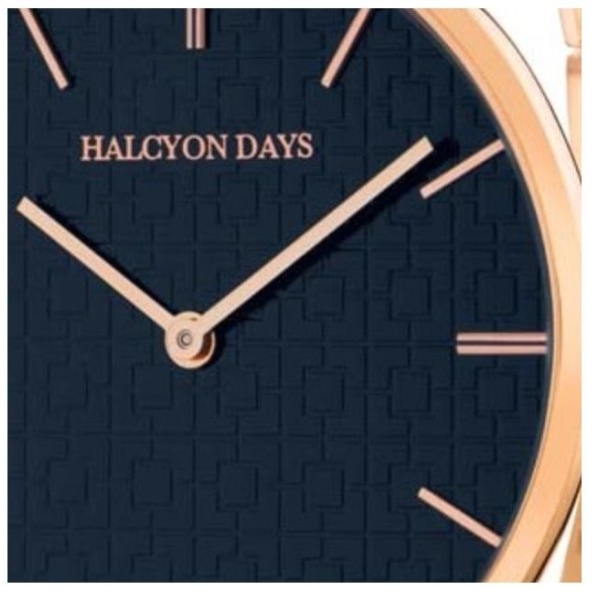 Halcyon Days Maya-klokke med gaveeske - RoseGuld