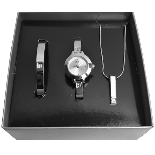 Klocka Armband Halsband set Silver