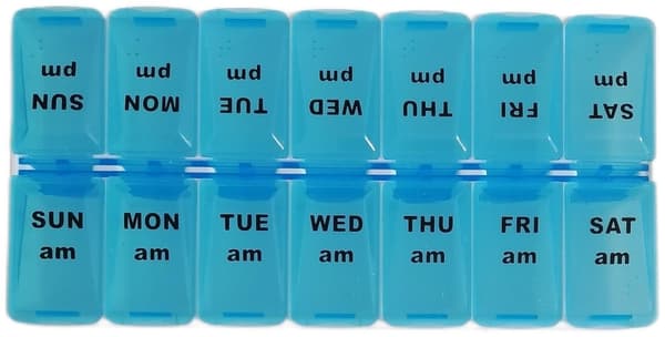 PILLERASK 14 Fack / För 1Vecka/7Dagar doserings Blue