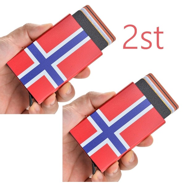 2ST Pop Up Korthållare . Norsk Flagga