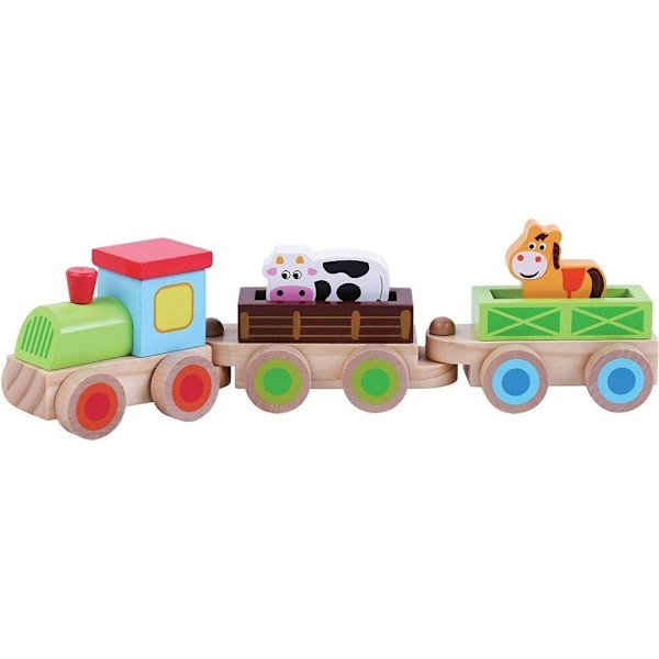 Tåg Leksak Set i Trä . Fr 1år+ Multicolor
