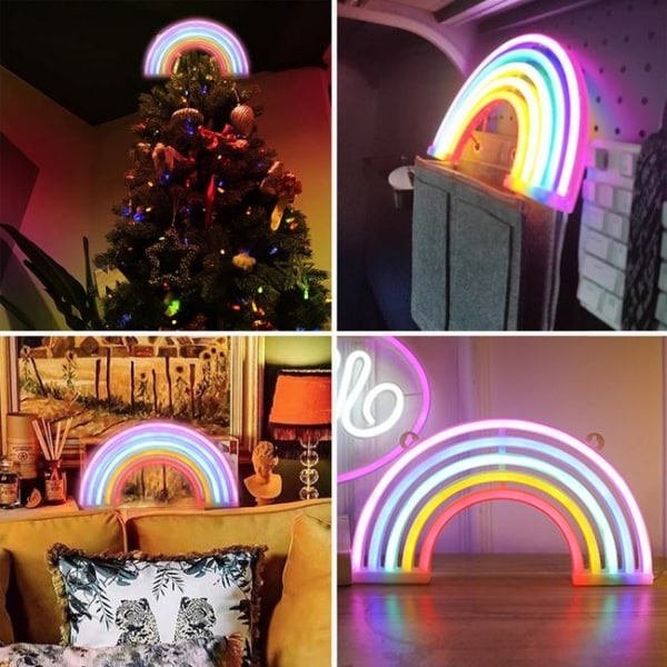 Rainbow Usb Led Neon Natlampe. 30x18 cm