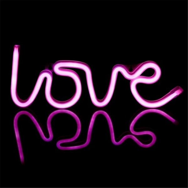 Stor Neon LOVE nattlampe. 35,5 cm x 13 cm