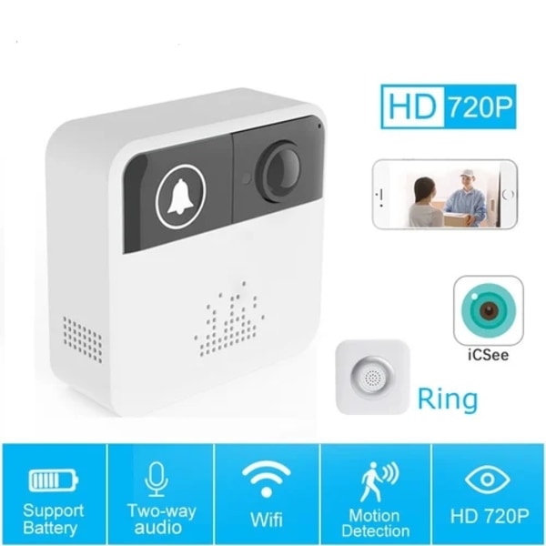 Smart Doorbell Trådløst Wifi ip kamera 2Mp