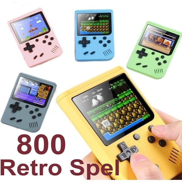 800 Inbyggda Retro Spel Gameboy Handspel. Laddningsbar grå