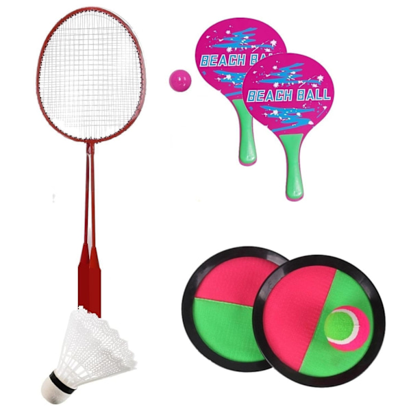 Strand Spel Kit . BADMINTON SET,  CATCH-BALL SET o STRANDTENNIS-SET