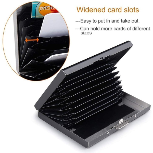 10 Tray XL Design Ruostumaton teräs Korttiteline vähintään 10 kortille Black