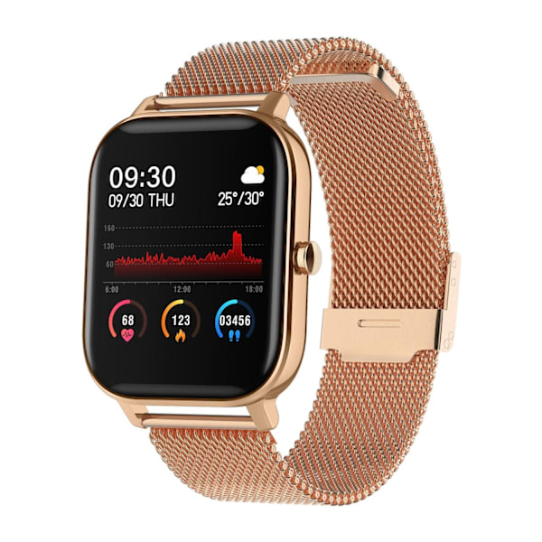 Stilren Smartklocka m Rostfritt Armband Black