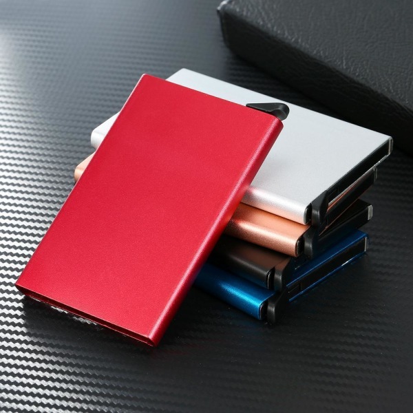 Kortholder med RFID -beskyttelse. Pop op. 9 forskellige farver Gold