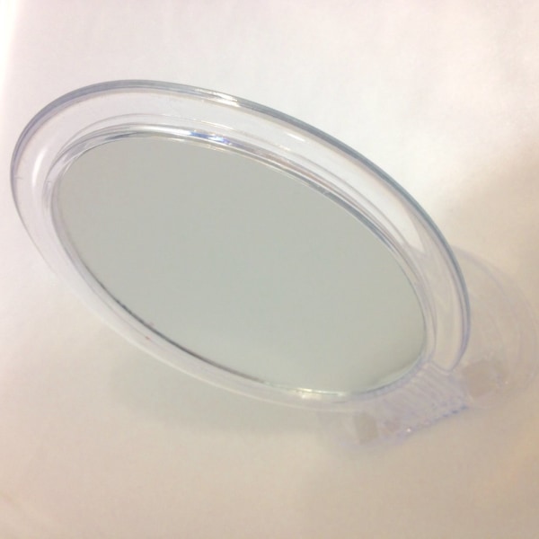 Kaksipuolinen meikkipeili/pöytäpeili jalkapeilillä Silver glass