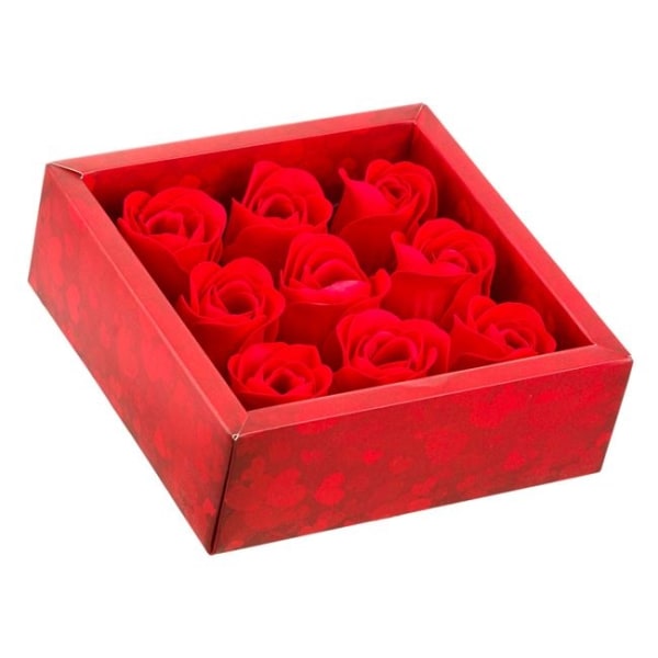 9 dekorative duftroser 4,5 cm/rose. Valentins Dag
