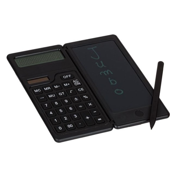 Solcelledrevet kalkulator med LCD-skjerm og skriveblokk Black