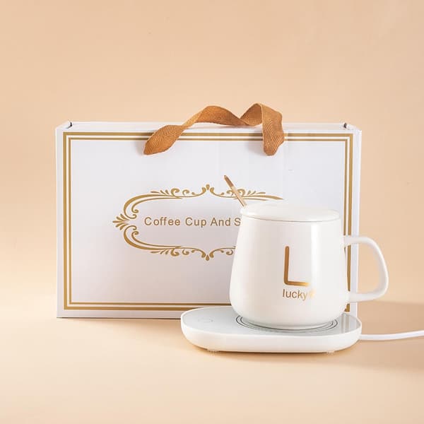 Håll din dryck varm m stil! Usb Driven Muggvärmare m Mugg Sked o Presentbox White