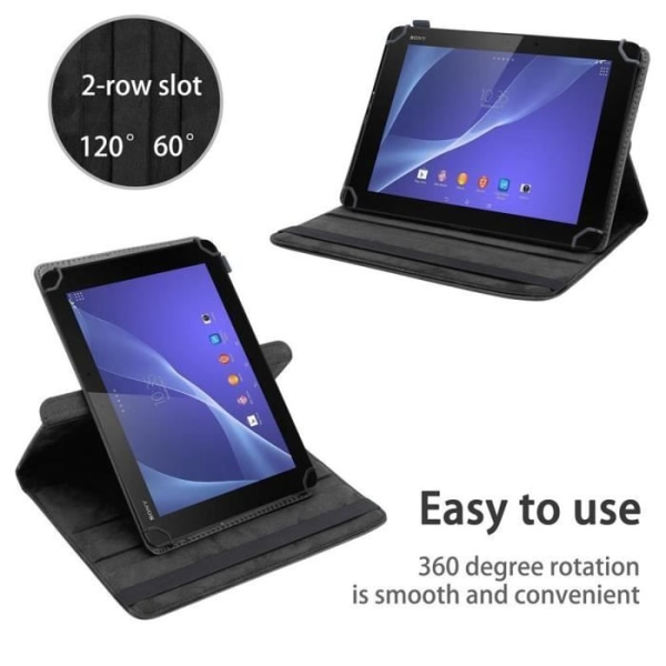 Husdator - Cadorabo - Xperia Tablet Z2 - Skydd 360° - Syntetikläder - Svart SVART
