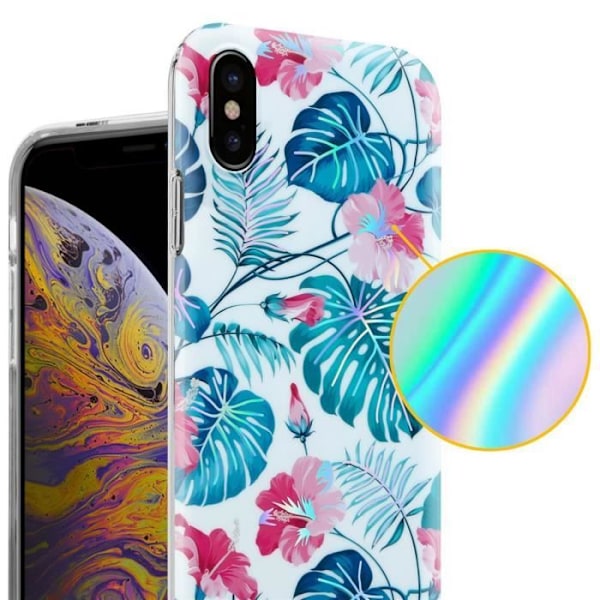 Cadorabo Fodral för Apple iPhone XS MAX TURTLE LEAVES Skyddsskydd TPU Silikonskydd Blommönster