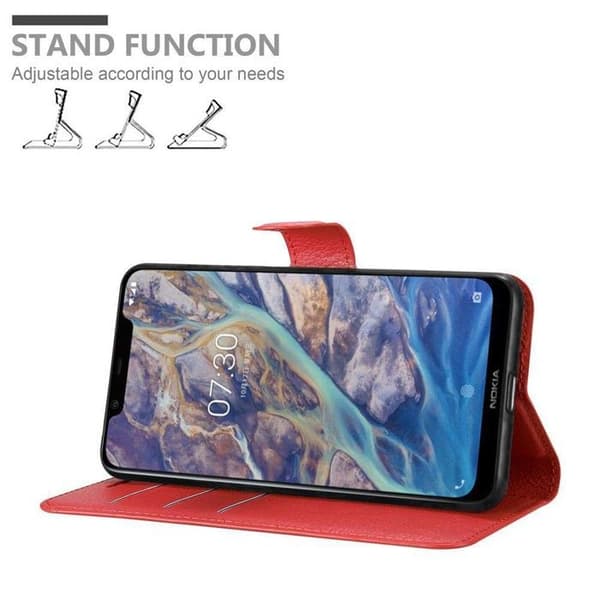 Fodral för Nokia 7.1 PLUS / X7 i KIRSCHRÖD Röd
