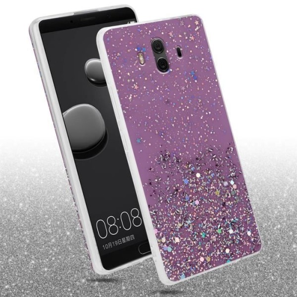 Fodral för Huawei MATE 10 / NOVA 2i Fodral i lila med glitterfodral Skyddande silikon TPU Glitter paljetter