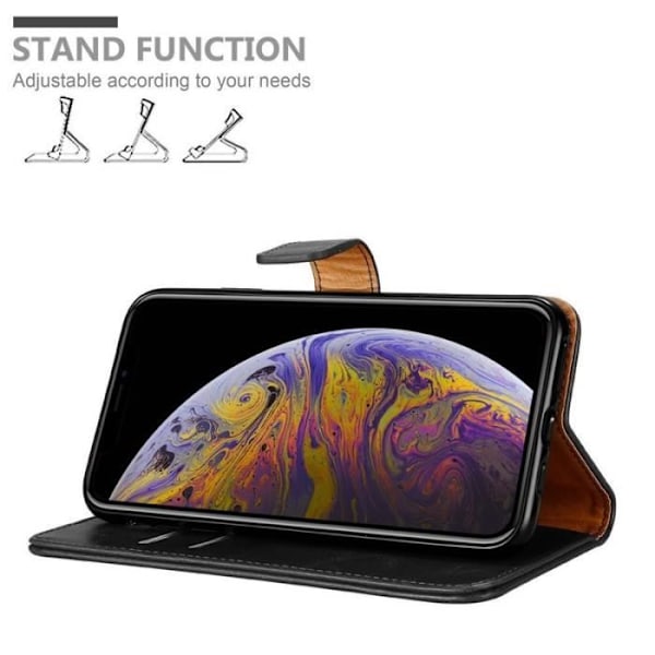 Cadorabo fodral till Apple iPhone XS MAX - i svart - magnetiskt, stativfunktion och kortfack Svart