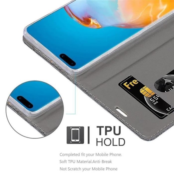 Plånboksfodral - CADORABO - Huawei P40 PRO - Imiterat läder - Tygdesign - Magnetisk stängning Svart
