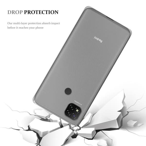 Transparent stötsäker silikonfodral för Xiaomi RedMi 9C Vit
