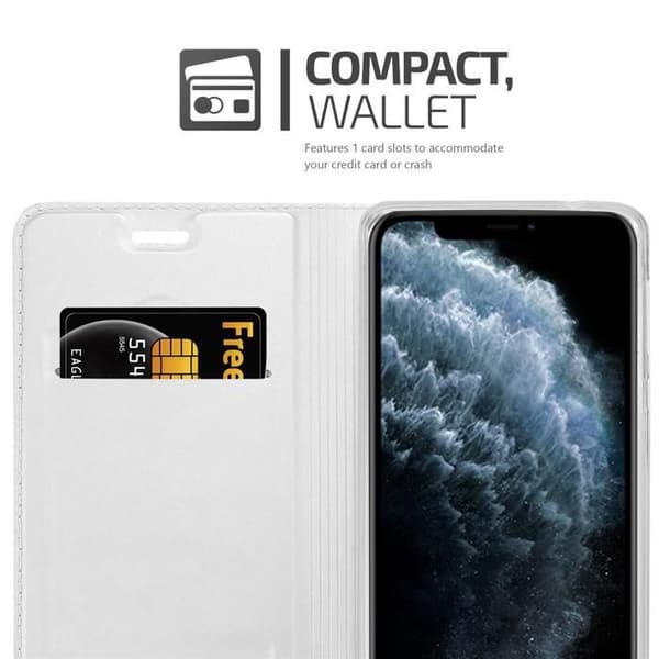 Flip-fodral för iPhone 11 PRO MAX Fodral i KLASSISK SILVER Plånbok Stötsäker Grå