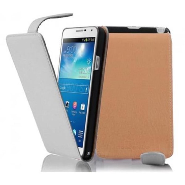 Cadorabo Fodral Samsung Galaxy NOTE 3 DESIGN FLIP Style Fodral Fodral Fodral konstläder Struktur VIT ALABASTER