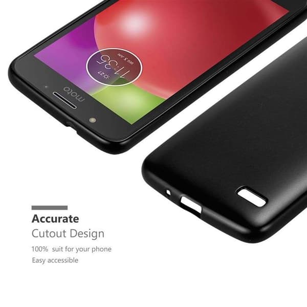 Skyddsfodral för Motorola MOTO E4 Skyddsfodral i MATTSVART METALLIC-design Svart