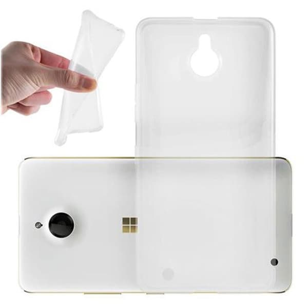 Transparent stötsäker silikonfodral för Nokia Lumia 850 Vit