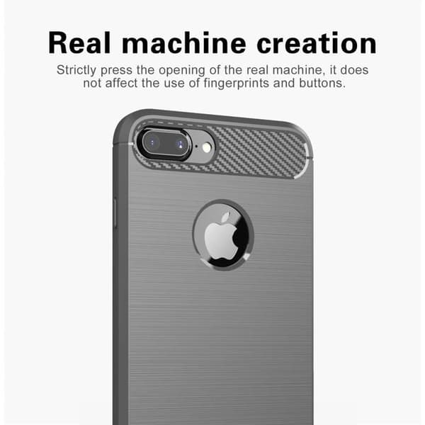 Skal för iPhone 7 PLUS / 7S PLUS BORSTAD GRÅ Kolfiberdesign Grå