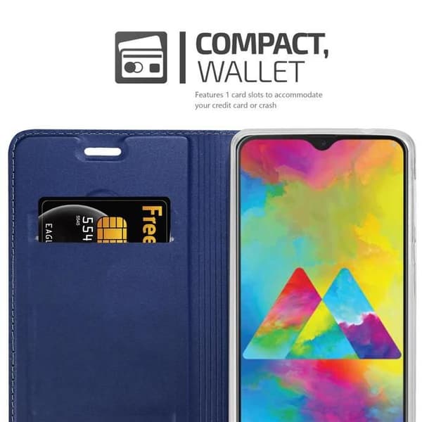 Flipfodral för Samsung Galaxy M21 / M30s i MÖRKBLAU CLASSY Plånbok Stötsäker Blå