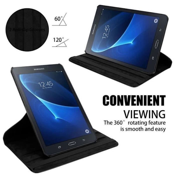 Cadorabo Fodral till Samsung Galaxy Tab A 2016 (7.0" Zoll) SM-T280N i svart - UTAN automatisk väckning