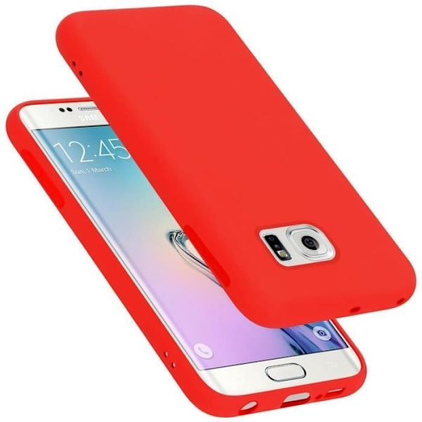 Etui för Samsung Galaxy S6 EDGE - CADORABO - Röd - Silikon TPU - Mjuk skydd - Tunn design Röd