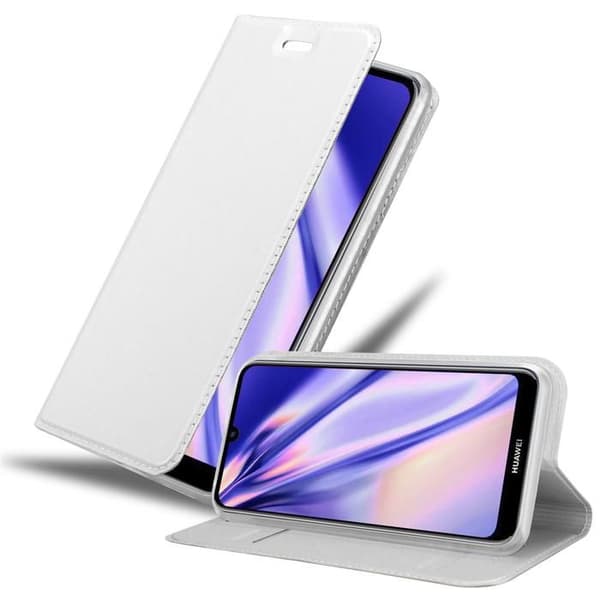 Fodral med lock för Huawei Y6S Plånbok i KLASSISK SILVER Stötsäker Grå