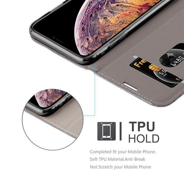 iPhone XS MAX Fodral i GRÅ SVART Skyddsetui