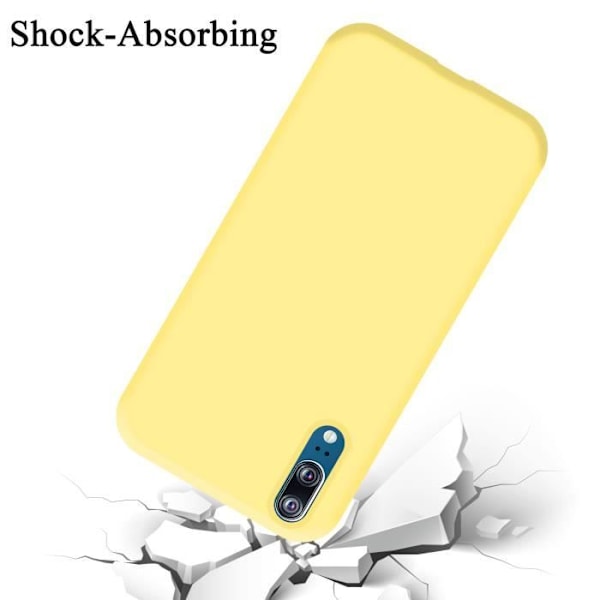 Coque - CADORABO - Huawei P20 - Silikon TPU - Gul - Stötskydd Gul